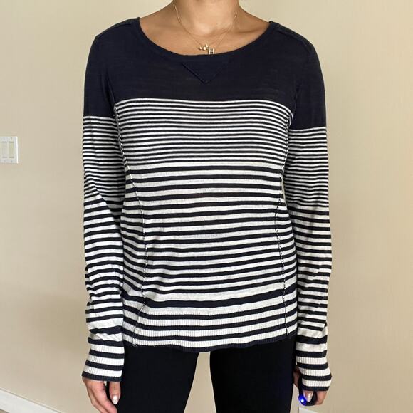 Lucky Brand Live In Love Striped Sweater Size S - Picture 1 of 6